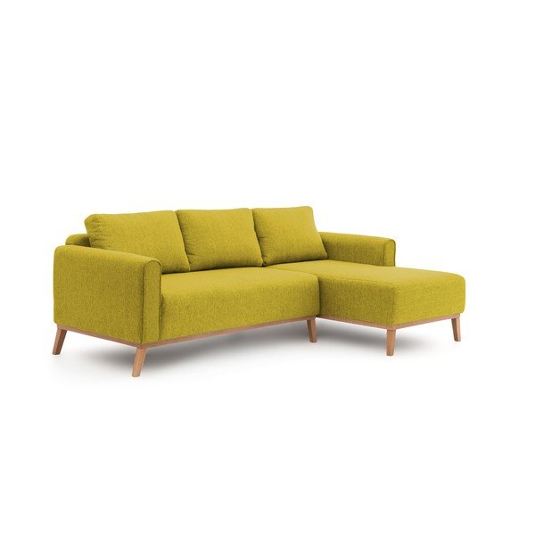 Limetkovozelená pohovka s leňoškou na pravej strane Vivonita Milton-image-1