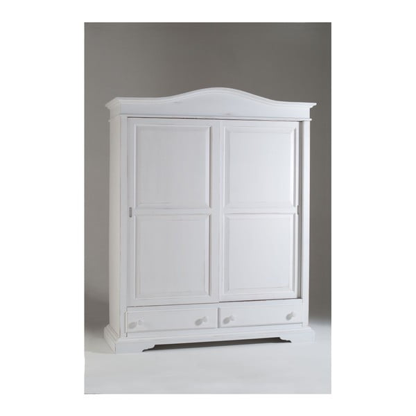 Biela drevená šatníková skriňa s posuvnými dverami Castagnetti Nadine
