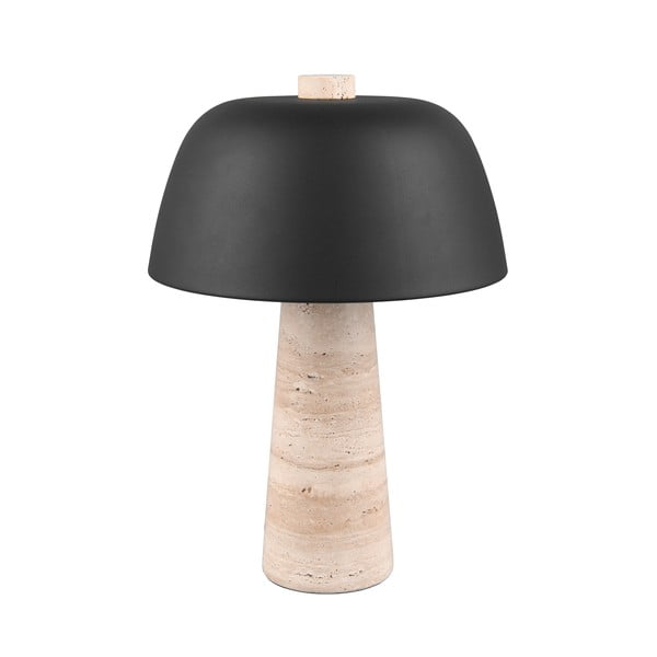 Čierna/béžová stolová lampa s kovovým tienidlom (výška  41 cm) Timba – Trio Select