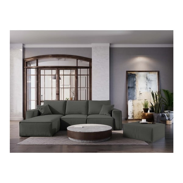 Tmavosivý puf Cosmopolitan Design Miami, 65 × 65 cm-image-3