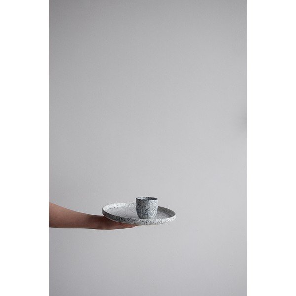 Bielo-čierny kameninový malý tanier ÅOOMI Mess, ø 20 cm-image-3
