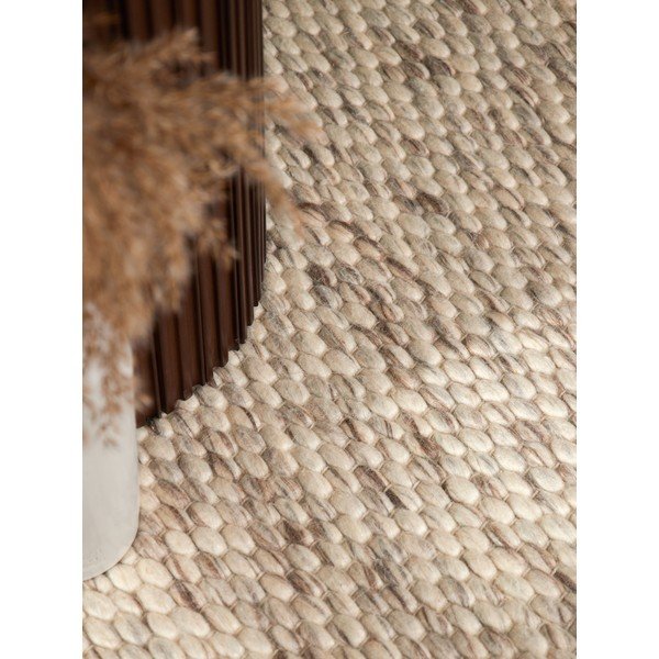 Béžový/v prírodnej farbe ručne tkaný vlnený okrúhly koberec ø 160 cm Lyon Beans – Elle Decoration-image-3