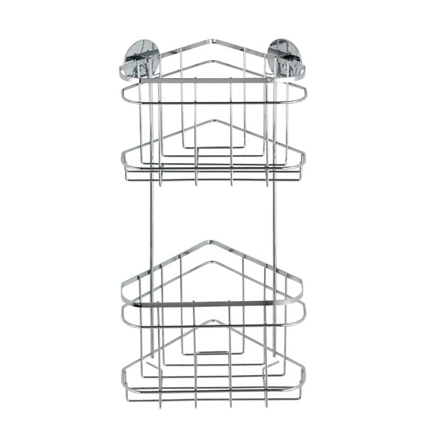 Samodržiaca dvojposchodová rohová polička Wenko Turbo-Loc, až 40 kg-image-1
