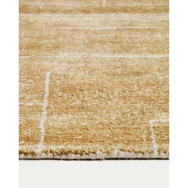Ručne tkaný koberec v horčicovej farbe 200x300 cm Eloda – Kave Home-image-4