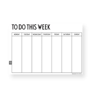 Biely týždenný plánovač Design Letters Weekly