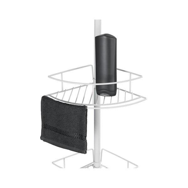 Biela rohová teleskopická kúpeľňová polička z nehrdzavejúcej ocele Dolcedo – Wenko-image-4