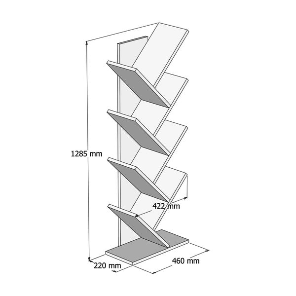 Biely regál 46x128,5 cm Hitit – Kalune Design-image-3