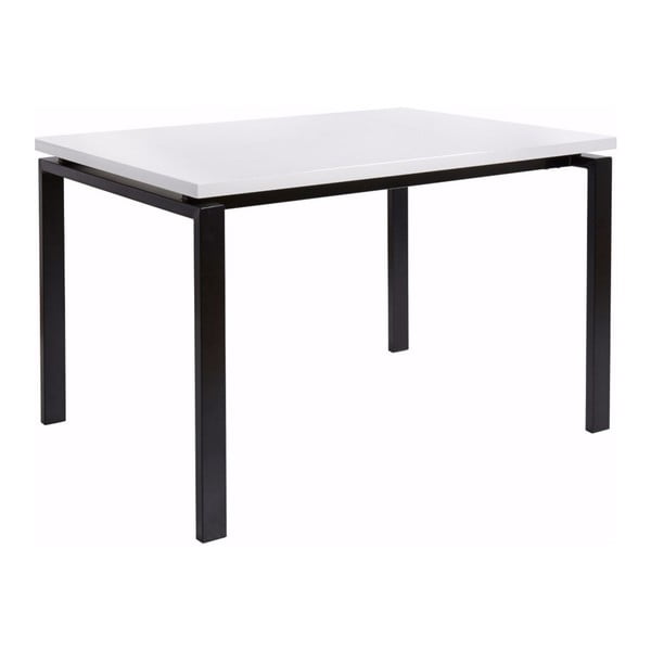 Čierny jedálenský stôl s lesklou bielou doskou Støraa Sandra, 90 x 120 cm