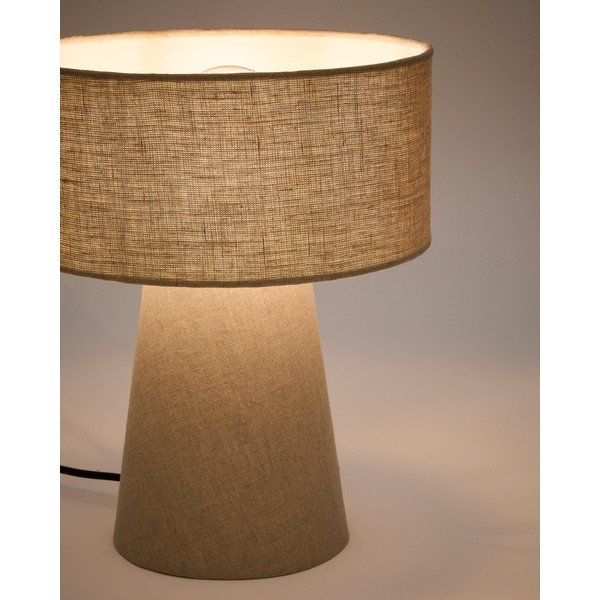 Stolová lampa sivobéžová s textilným tienidlom (výška 35 cm) Algaida – Kave Home-image-2