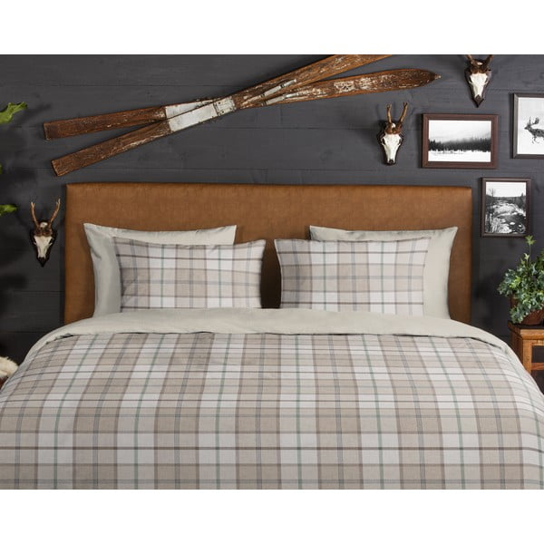 Svetlohnedé flanelové obliečky na jednolôžko 140x200 cm Bernardus – Good Morning-image-3