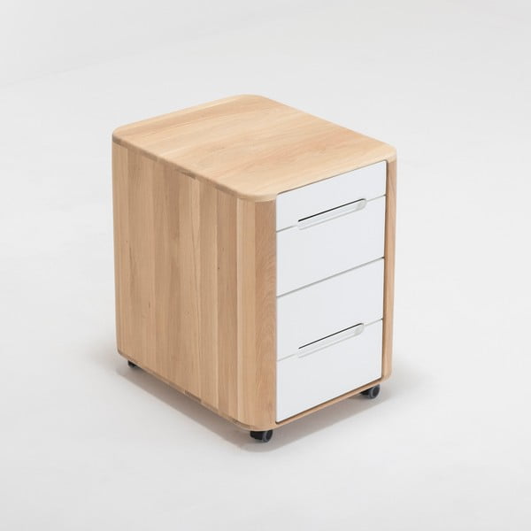 Zásuvkový diel s konštrukciou z masívneho dubového dreva Gazzda Ena-image-1