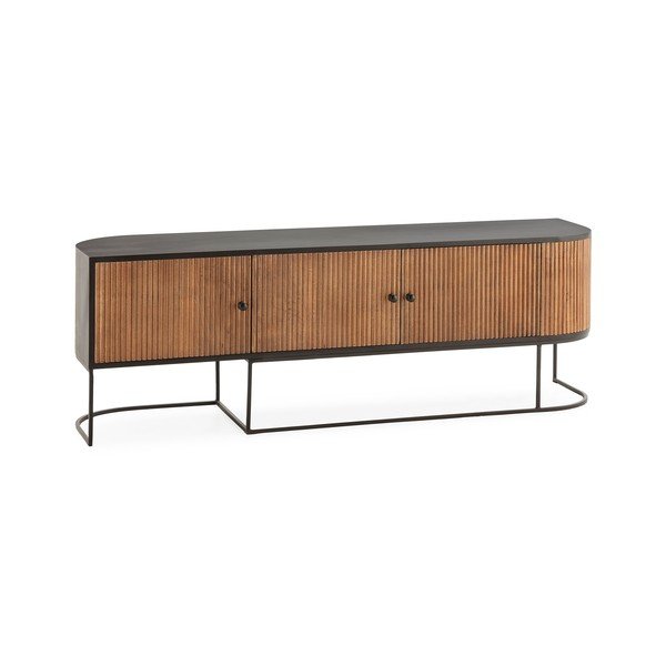 TV stolík z mangového dreva v prírodnej farbe 160x55x40 cm Curve – MOME