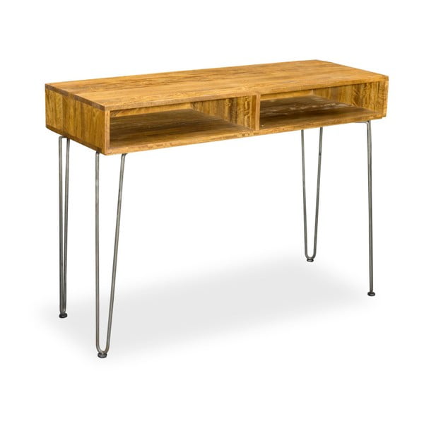 Konzolový stolík z ocele a mangového dreva Bluebone Hairpin