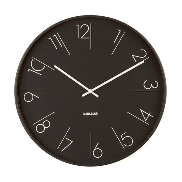 Čierne hodiny Present Time Elegant
