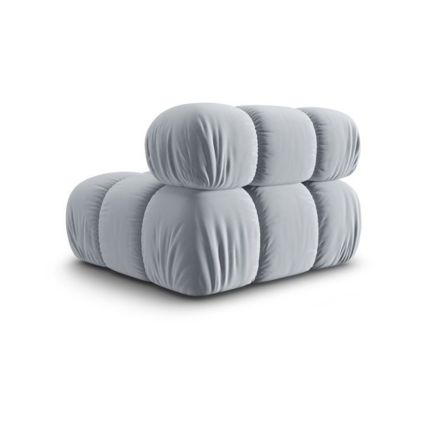 Svetlomodrý zamatový modul pohovky (stredový diel) Bellis – Micadoni Home-image-4