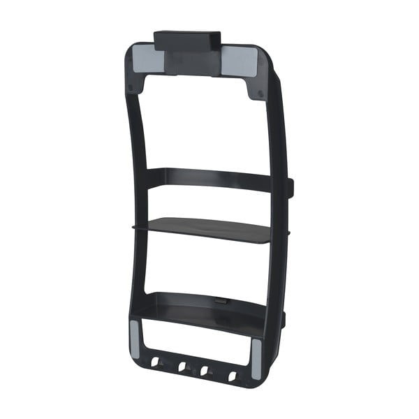 Čierna závesná/bez vŕtania plastová kúpeľňová polička Universal – Wenko-image-3