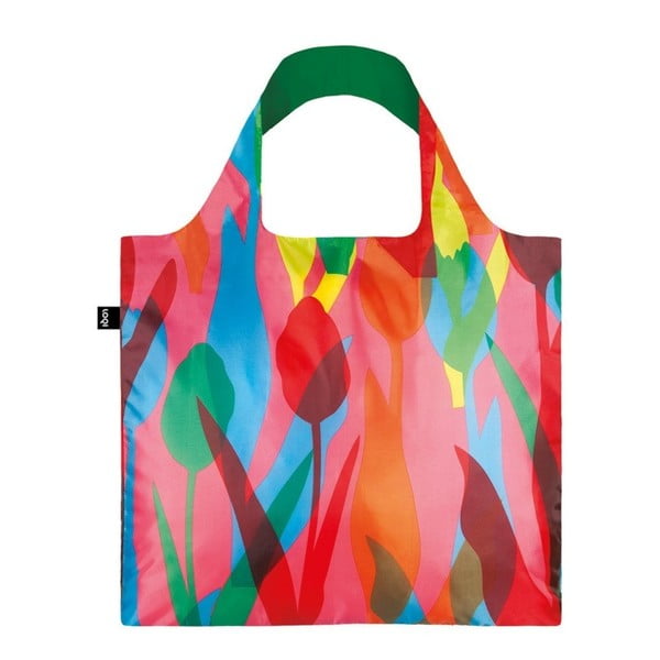 Skladacia nákupná taška s kapsičkou LOQI Tulips