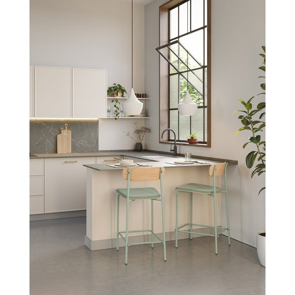 Barové stoličky v súprave 2 ks v modro-prírodnej farbe (výška sedadla 66 cm) Adriana – Marckeric-image-1