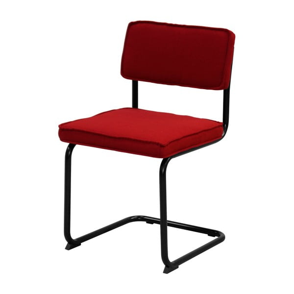 Červená stolička s čiernou podnožou Aemely