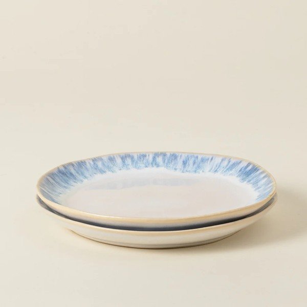 Biely/modrý dezertný kameninový tanier ø 22 cm Brisa – Costa Nova-image-2