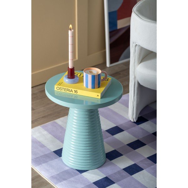 Kovový okrúhly odkladací stolík ø 40 cm Catania Ribbed – Leitmotiv-image-1