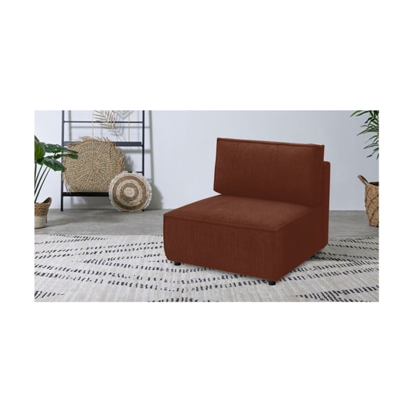 Menčestrový modul pohovky (stredový diel) v tehlovej farbe Nihad modular – Bobochic Paris-image-1