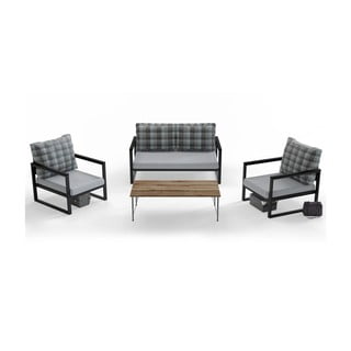 Šedý záhradný lounge set pre 4 - Floriane Garden