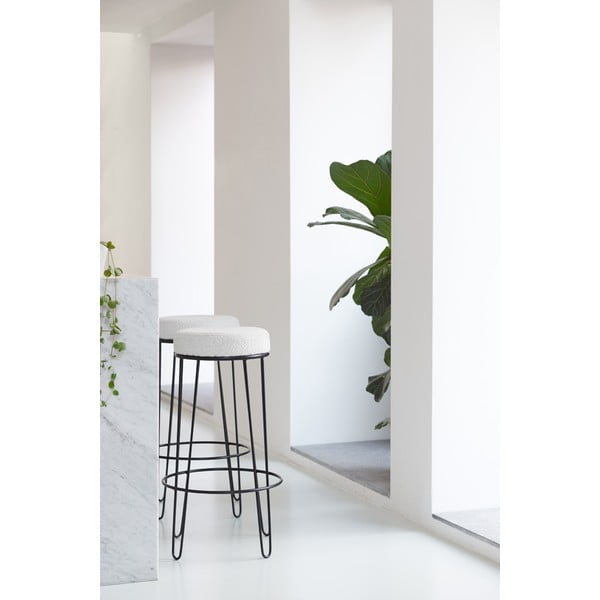 Biela čalúnená barová stolička (výška sedadla 73 cm) Alice – Light & Living-image-1