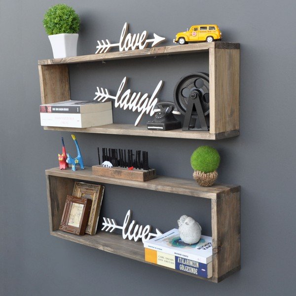 Súprava 2 drevených políc Rectangle-image-4