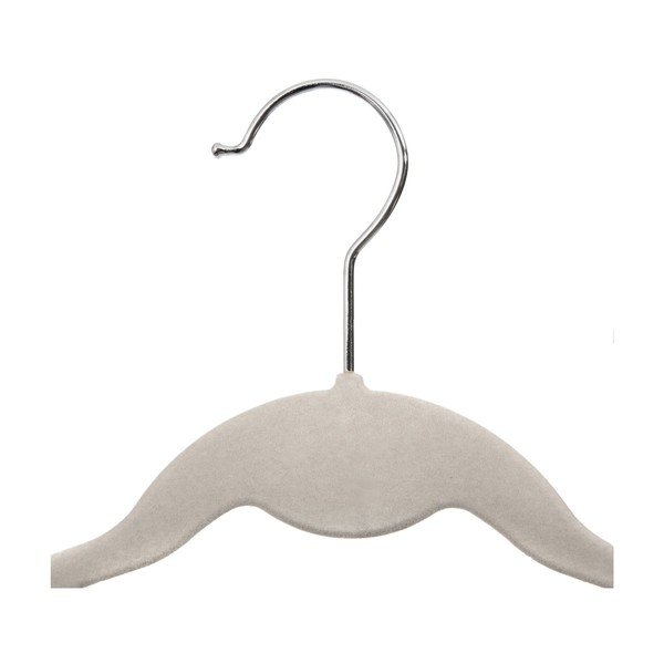 Súprava 5 béžových detských vešiakov so zamatovým povrchom Compactor-image-1