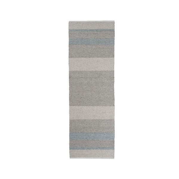 Ručne tkaný koberec Linie Design Norwich Aqua, 80 x 250 cm