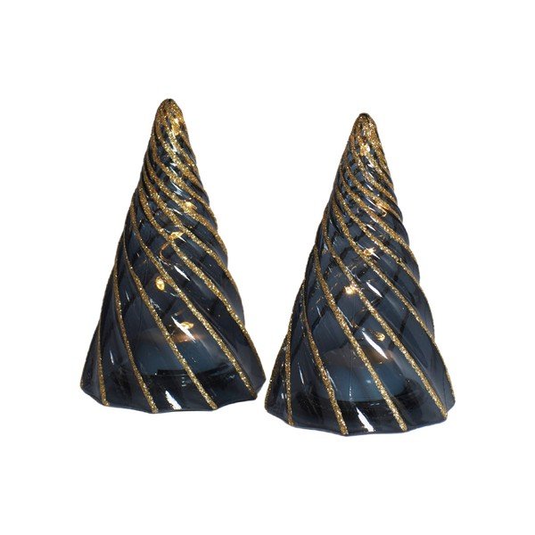 Čierne svetelné dekorácie v súprave 2 ks na baterky ø 6 cm Vilma Tree – Sirius