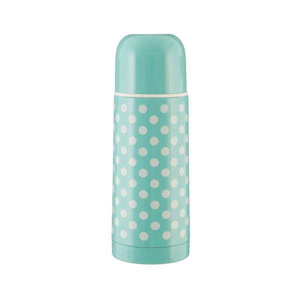 Bodkovaná mentolovozelená termofľaša Premier Housewares, 350 ml