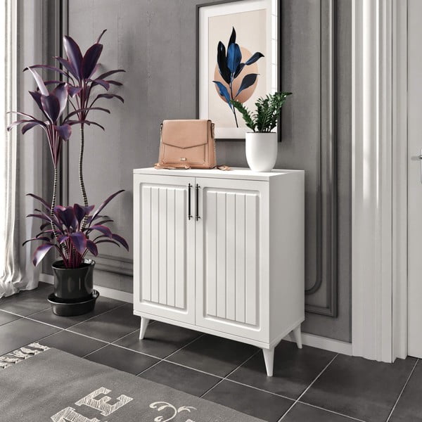 Biela skrinka na topánky Latte – Kalune Design-image-2