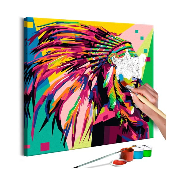 DIY set na tvorbu vlastného obrazu na plátne Artgeist Plume, 40 × 40 cm