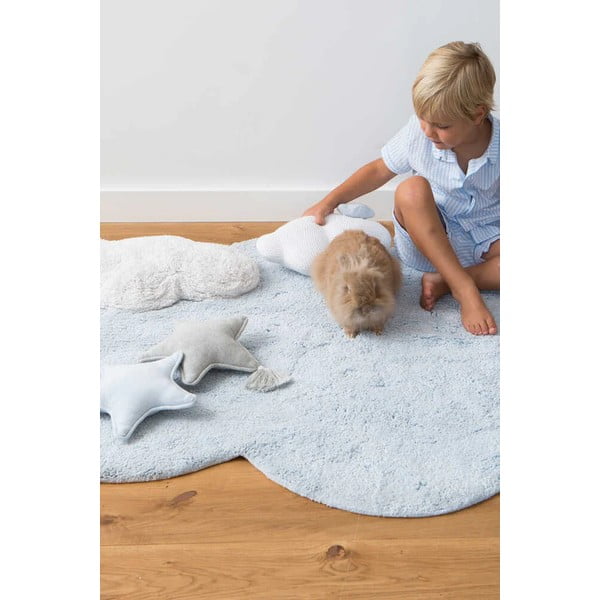 Svetlomodrý prateľný ručne tkaný bavlnený detský koberec 70x100 cm Mini Dream – Lorena Canals-image-3