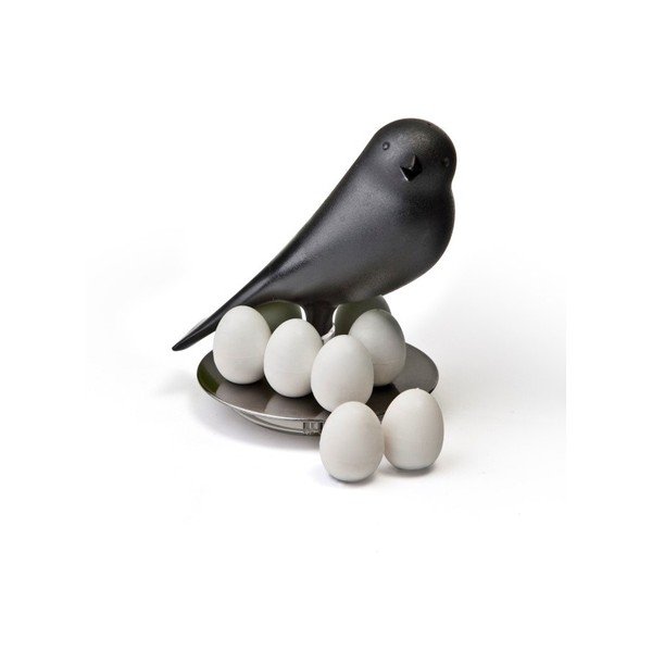Čierny stojan s magnetmi Qualy Magnetic Egg Sparrow-image-1