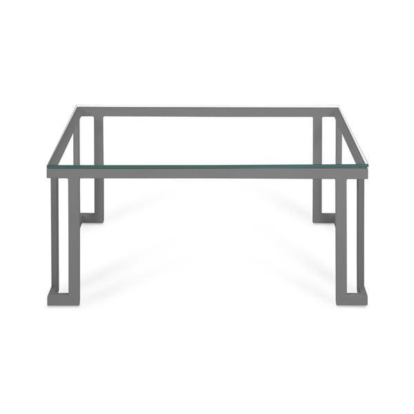 Sklenený exteriérový stôl v sivom ráme Calme Jardin Cannes, 60 x 90 cm