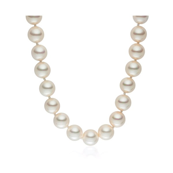 Svetlooranžový perlový náhrdelník Pearls Of London Sea, dĺžka 52 cm