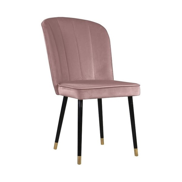 Ružová jedálenská stolička s detailmi v zlatej farbe JohnsonStyle Leende