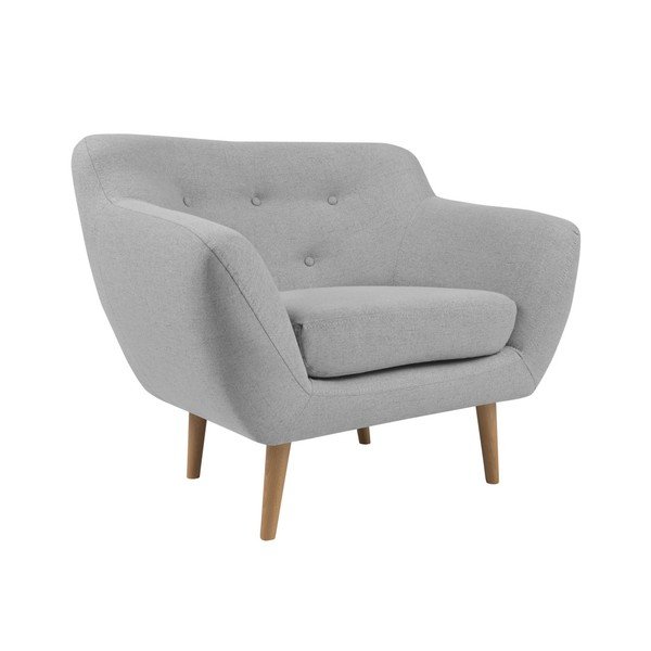Svetlosivé kreslo so svetlými nohami Mazzini Sofas Sicile-image-3
