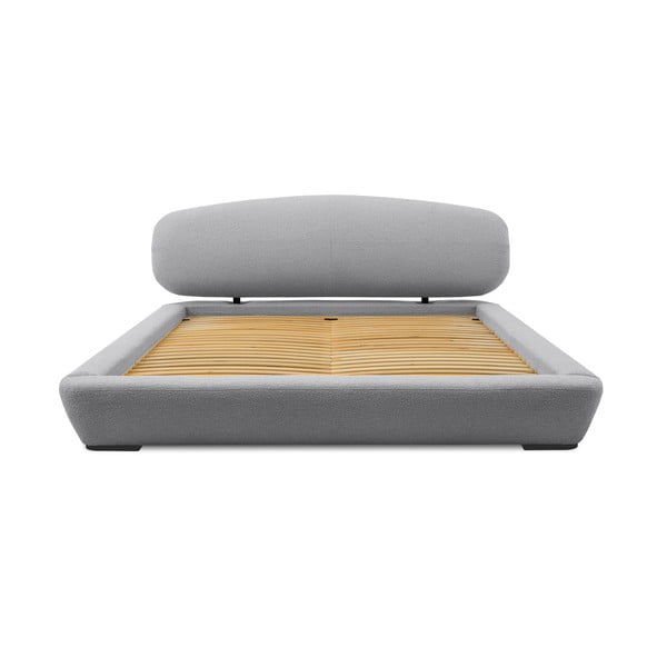Sivá čalúnená dvojlôžková posteľ s roštom 140x200 cm Odette – Scandic-image-3