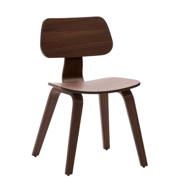 Tmavohnedá jedálenská stolička v dekore orecha Gena – Kave Home