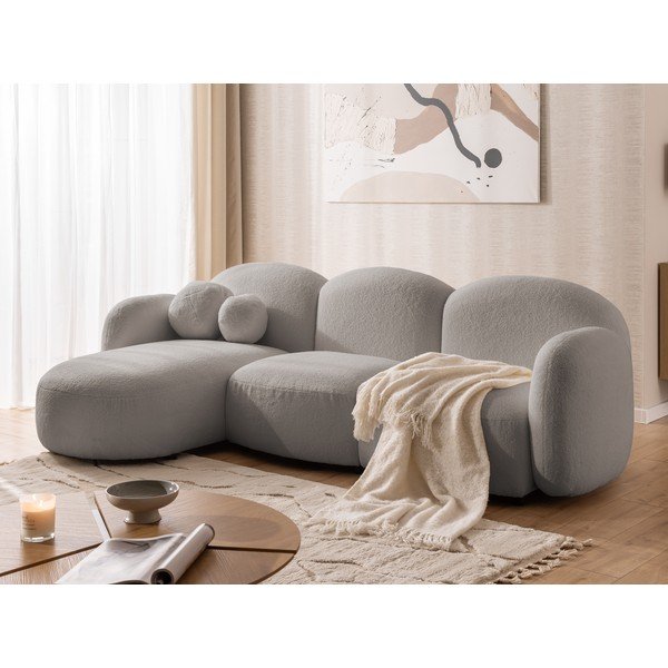 Sivá rohová pohovka z textílie buklé (ľavý roh/s leňoškou) Orbit – Ropez-image-4