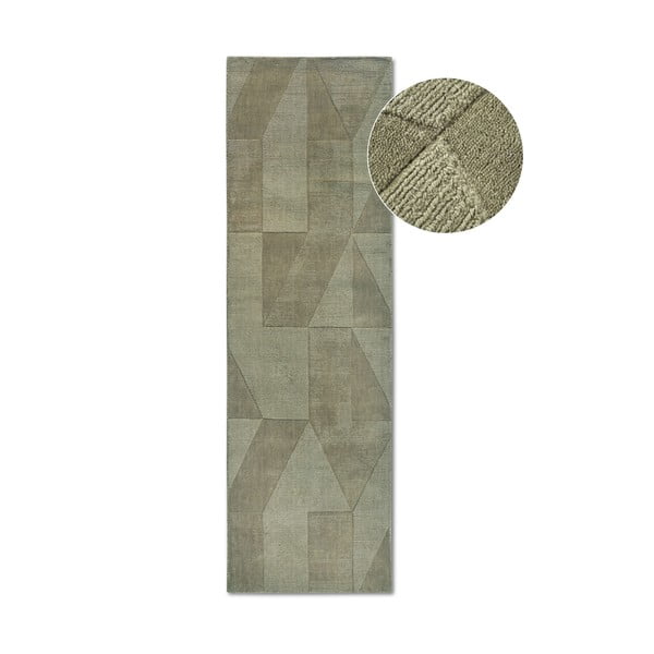 Zelený ručne tkaný vlnený behúň 80x250 cm Ursule – Villeroy&Boch