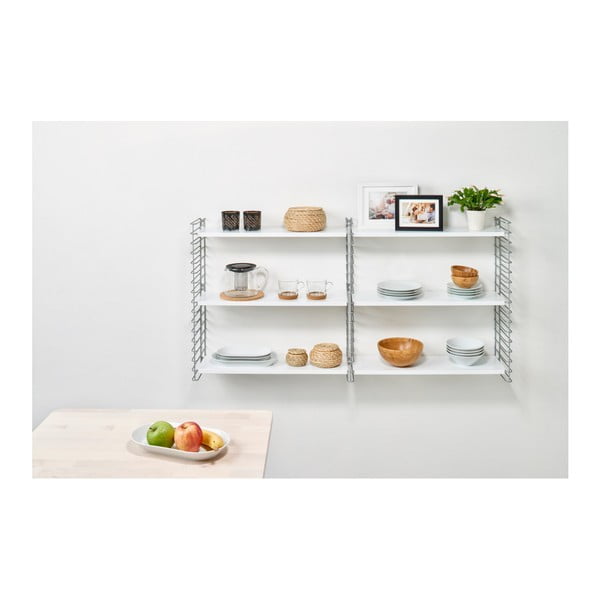Trojposchodový regál s bielymi policami Metaltex Libro, šírka 70 cm-image-2