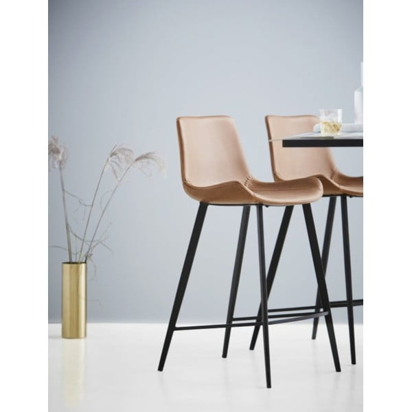 Svetlohnedá barová stolička z imitácie kože DAN-FORM Denmark Hype-image-1