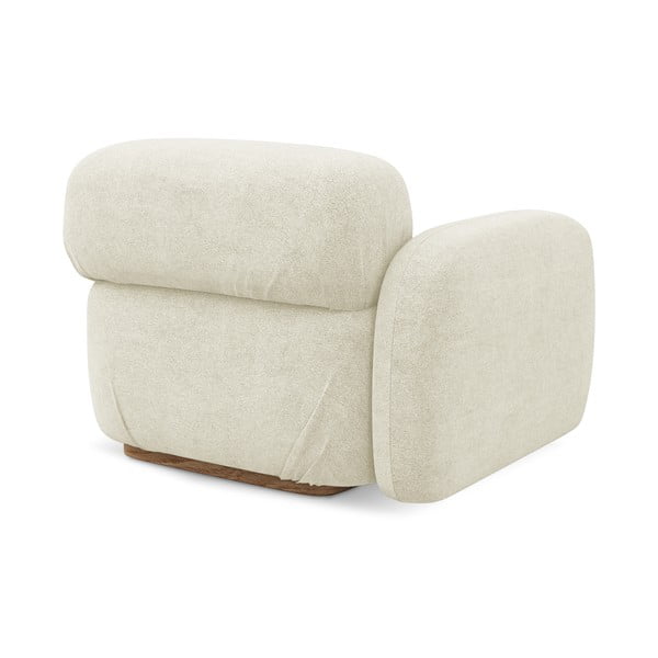 Krémovobiely modul pohovky z textílie buklé (ľavý roh) Ailani – Makamii-image-3