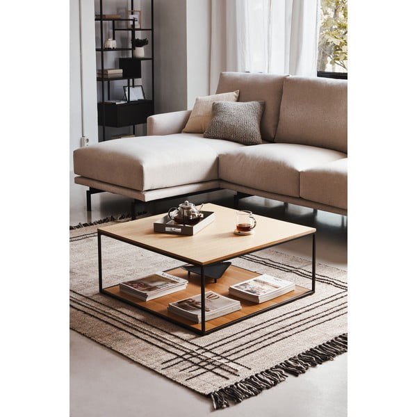 Konferenčný stolík s doskou v dubovom dekore 80x80 cm Yona - Kave Home-image-2