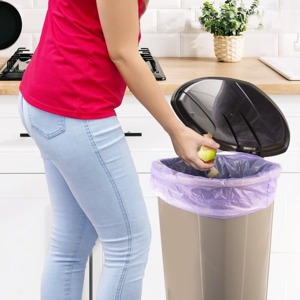 Hnedý nášľapný plastový odpadkový kôš 30 l – Orion-image-2